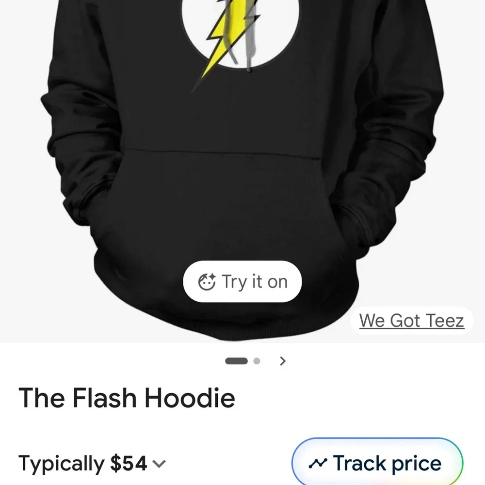 DC Comics The Flash Logo Distressed Hooded Sweatshirt - Picture 14 of 15